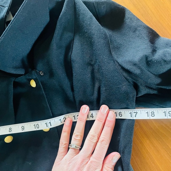Vintage Gold Button Black Button Up Collared Blouse - Picture 9 of 9